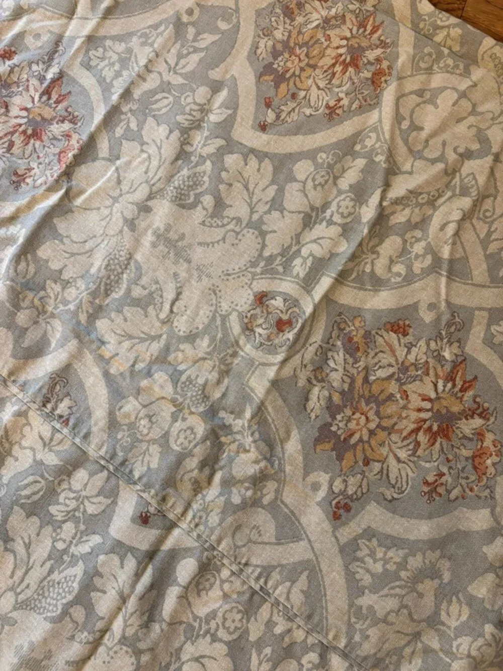 Pottery Barn Camilla Floral Medallion Linen Blend Duvet Cover & 4 Shams QUEEN